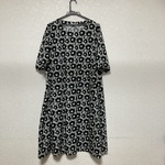 ☆新作☆1点物☆　北欧風　花柄ワンピース　和モダンワンピース　大きいサイズワンピース　サイズⅬ～ＬＬ 　ゆったりサイズ　半袖ワンピース　ブラック系ワンピース