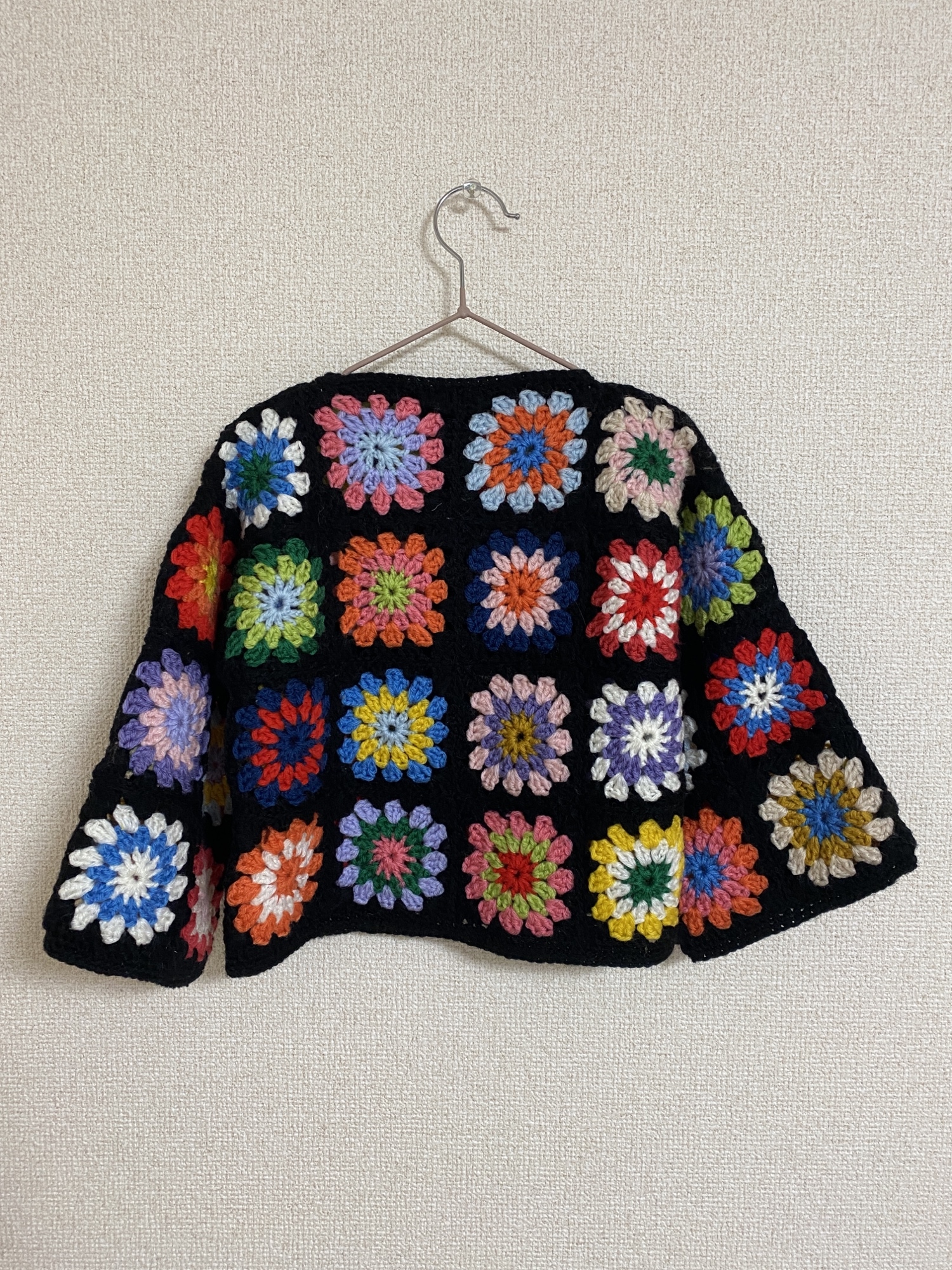 フード付きグラニースクエアカーディガン 🧶後編【フード付きカーディガン】 編み物 かぎ針編み