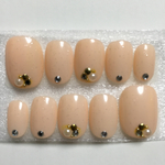 再販✱ベージュ ラメ ビジュー ネイル