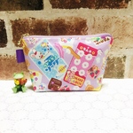 保冷ポーチ はいから横丁 ミルキー 駄菓子柄  ラベンダー 16センチファスナー