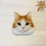 ねこブローチ＊GingerCat+white・P＊