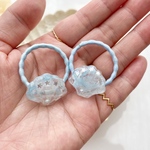 New キッズ mini shell マーブル レジンヘアゴム 2本セット Aqua