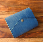 【I様オーダー品】レザー　システム手帳　ミニ6　Blue【Flap】