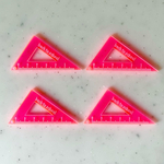 Clear Neon Pink Orange Set Square Pendant Tops