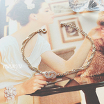 Double Chain Infinity Zirconia Gold Bracelet