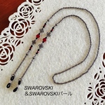 ✧̣̥̇魅力的な赤色SWAROVSKIのメガネチェーン グラスコード 