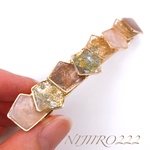 変形四角形のゴールドバレッタ＊送料無料＊8㎝ ヘアアクセサリー　#minne_new WEEK #アースカラー　#母の日