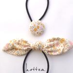 黄色とピンクのお花畑 ヘアゴムセット