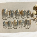 No.034 ネイルチップ　GOLD × BLUE
