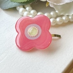 北欧風お花のポニーフック♡チェリーピンク