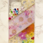 iPhoneケース､iPhoneカバー､押し花ケース､スマホケース､押しフルーツ､押し花､押し花カバー､スマホカバー､押しフルーツケース､押しフルーツカバー､Android 花 花柄リング付き、お花