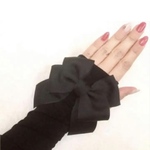 🌟リボン黒UVアームカバー70cmフィットタイプ