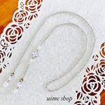 ❥期間限定価格❥  【2WAYチェーン】❁✿✾ お花＆SWAROVSKIパールのシンプルメガネチェーン マスクチェーン