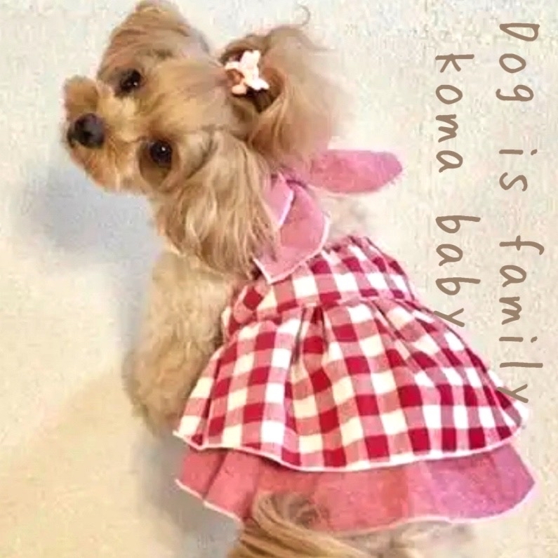 ひろみん 現品のみピンクチェック犬服ハンドメイドワンピース ひろみん 現品のみピンクチェック犬服ハンドメイドワンピース