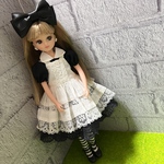 リカちゃん　服　アリス風セット　ブラック　レース