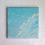 〔no.7〕アクリル画 雲と飛行機雲