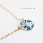  14kgf skyblue topaz necklace