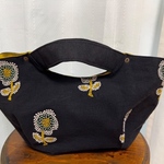 ミナペルホネン  風花刺繍の生地のマルシェトートバッグ