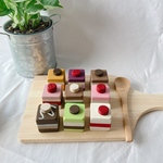 木のケーキセット【スクエア9つ】