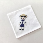 刺繍ハンカチ 白【女の子】　20*20