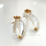 【774a】import アクリル デザイン チャーム⭐️クリア×ゴールド⭐️2個