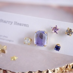 【ピアス5個セット】スワロフスキーの星と夜空レジンのセットピアス -Twilight- 夕暮れの空　レジン