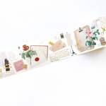 コラージュ素材 箔押し マスキングテープ 《flower paper》  [R063]