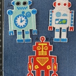 3枚入ロボット刺繍アイロンワッペン