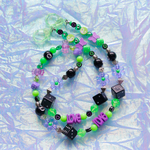 💚🎱ビーズマスクチェーン緑✖️紫🎱💜