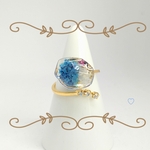 かすみ草のリング*.✧｡*♡💠多角形✧*。ﾌﾞﾙｰ・ﾎﾜｲﾄ・ﾋﾟﾝｸ💠　フリーサイズ💠