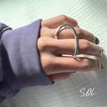 silver925 フィンガーリング　ファッションリング　シルバー925 s925リング　シルバーリング　ニュアンス　ニュアンスリング　2本指　リング　s925 S925 ニュアンスリング　曲線