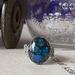 【御売約＊gyokuhen0409様】青い星のカケラ🌓✨ギャラクシーオパールのリング🌈✨