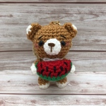 あみぐるみ　クマさん　すいか　キーホルダー