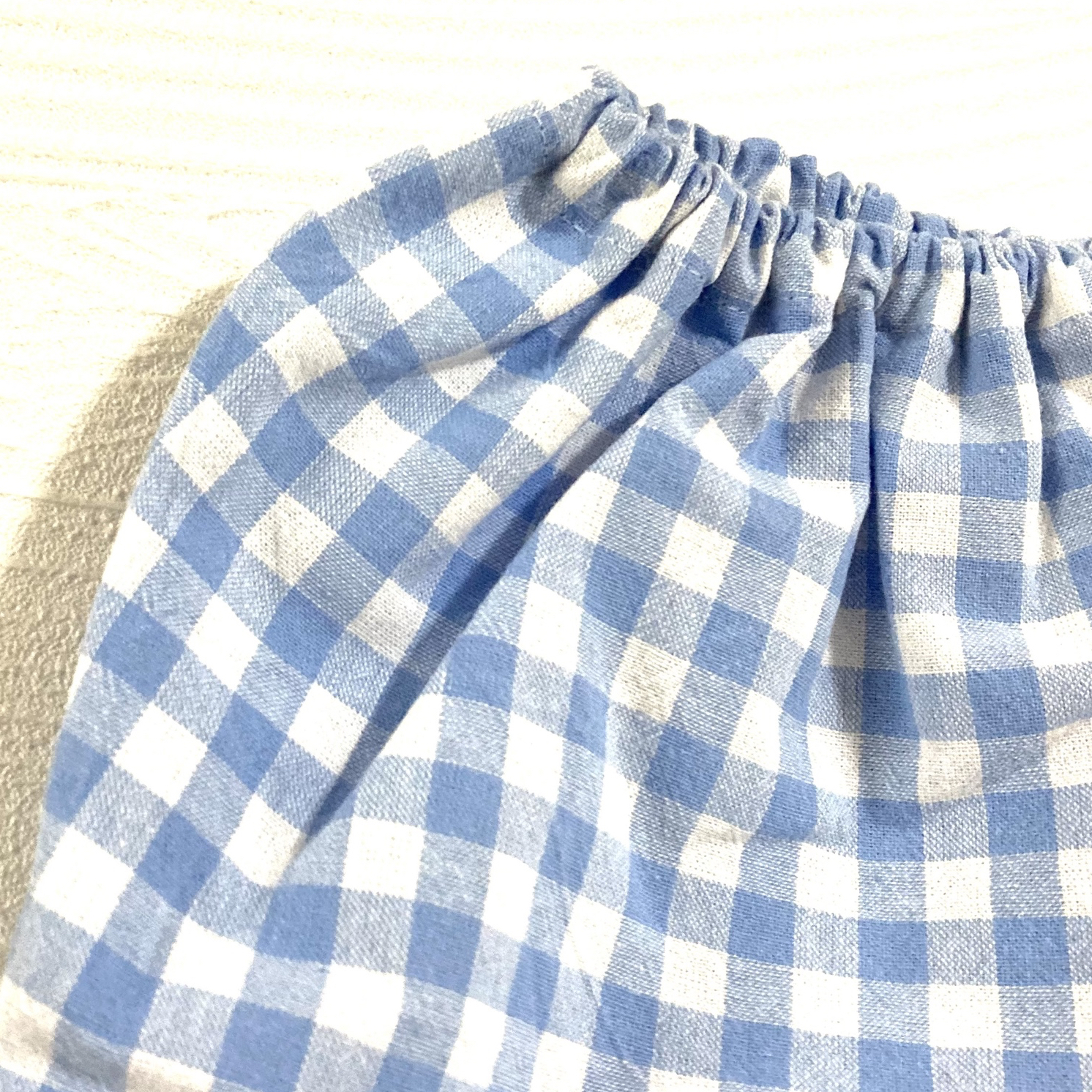 水色 ギンガムチェック かぼちゃパンツ - あひるさん☆ GALLERY 
