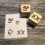 [2個セット] 通貨記号 5￠ & 10f ナチュラルver. - Currency symbol 5￠ & 10f Natural ver. - [ラバースタンプ]