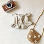 グレージュのチェック　くまみみハット🧸