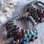 beads earrings ＊ turquoise opaque chocolate