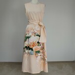 着物リメイク  ワンピース ロング　ノースリーブ    訪問着　紫陽花