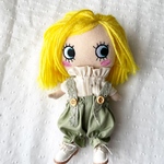 イーマリーちゃんサイズのお洋服　ライトグリーン吊りパンツ