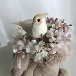 ちょこんと花冠〜小鳥さんといっしょ〜（うさぎさん・他ペット用）・Flower Crown