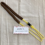 【order♡】アウトドアコードのカメラストラップ　イエロー×ブラウン