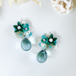 joli bouquet 花束としずく ピアス/イヤリング グリーン　樹脂粘土 春色　母の日