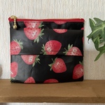ラミネート＊ティッシュ入れ付きミニポーチ＊いちご🍓