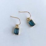 宝石質AAAランク！ロンドンブルートパーズのキュートなゴールドピアス