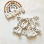 気球柄🎈くまみみハット🧸〈ピンクベージュ〉