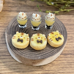 【受注製作】【ミニチュア】まんまるとらちゃんカスタードプリントーストとドリンクセット［ピアス、イヤリング、チャーム加工可能］