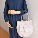 Y様ご予約品＊ミルキーピンクフラワーの大きなカボチャバッグ