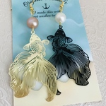 金魚ひらひら☆淡水パールピアス