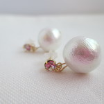 ☆再販☆　大粒コットンパールのシンプル ピアス