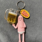 [送料無料]酔っ払い🍺おじさんキーホルダー　じゃらじゃらキーホルダー ビール